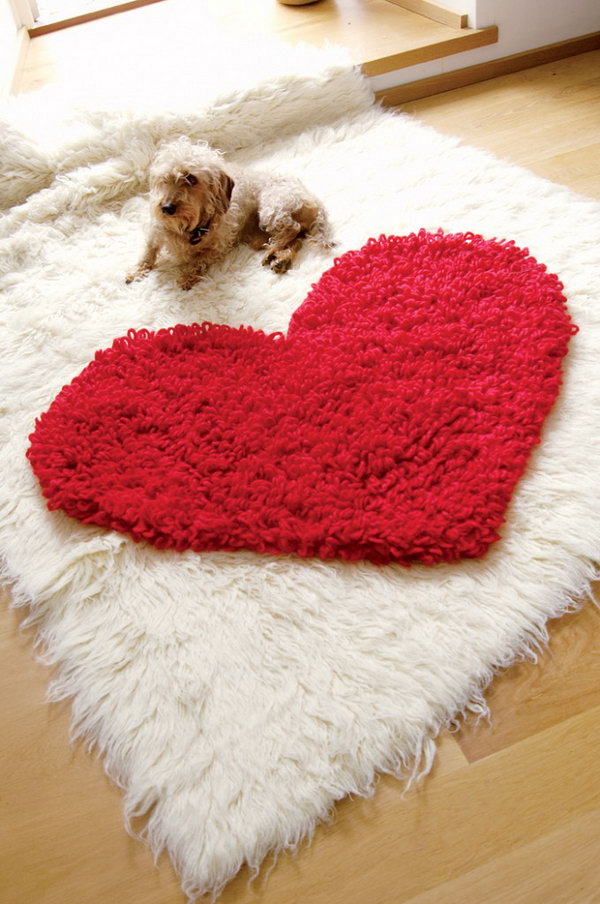 Crochet Heart Rug. Love this easy lovely cute crochet heart rug with easy step by step pictures! See how to 