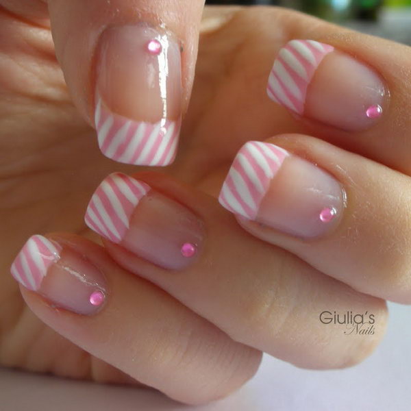 Candy French Tip Manicure. Get the video tutorial 