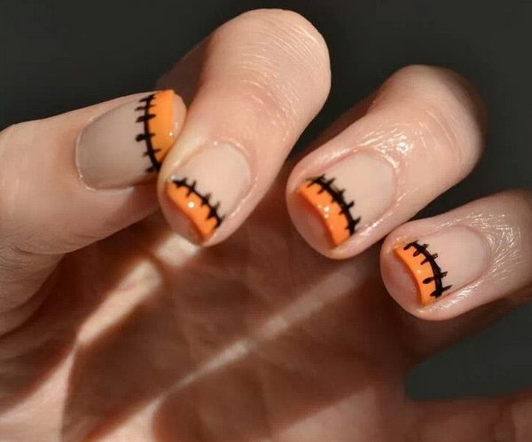 Halloween French Manicure. 