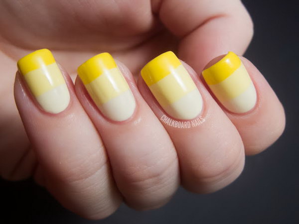 Yellow Ombre French Nails. See the tutorial 