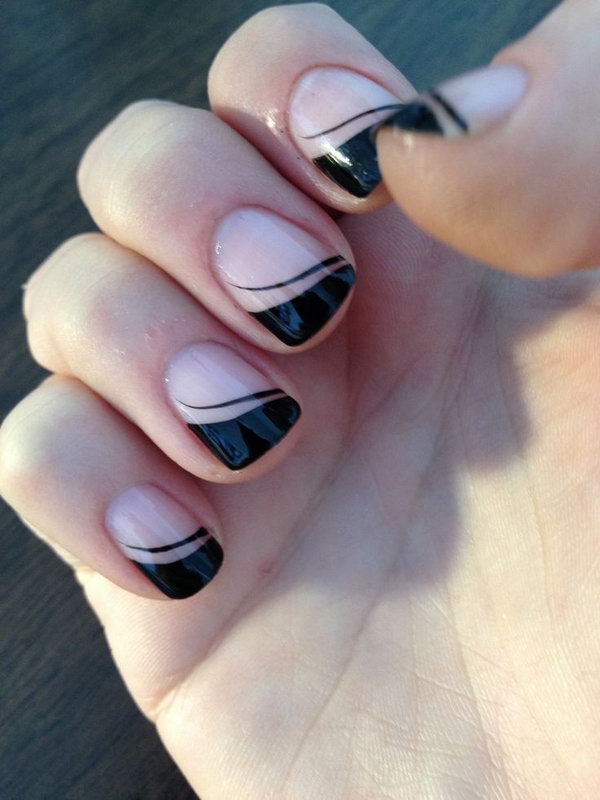 Black French Nail Tips. 