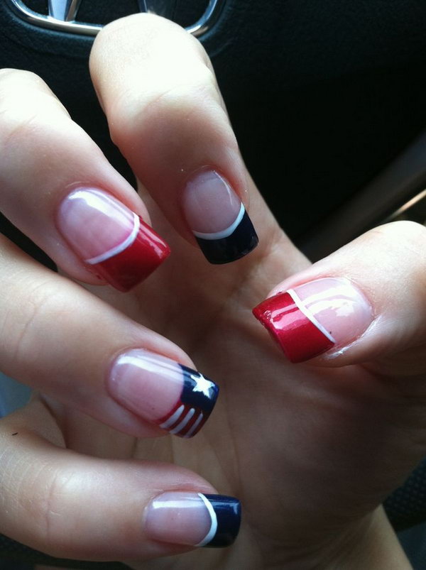 4th Of July French Mainicure. 