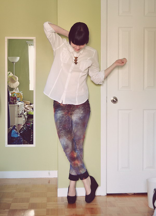 DIY Galaxy Jeans. Gorgeous transformation. Tutorial 