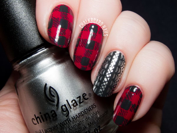 Flannel and Lace Nail Designs. See the tutorial 