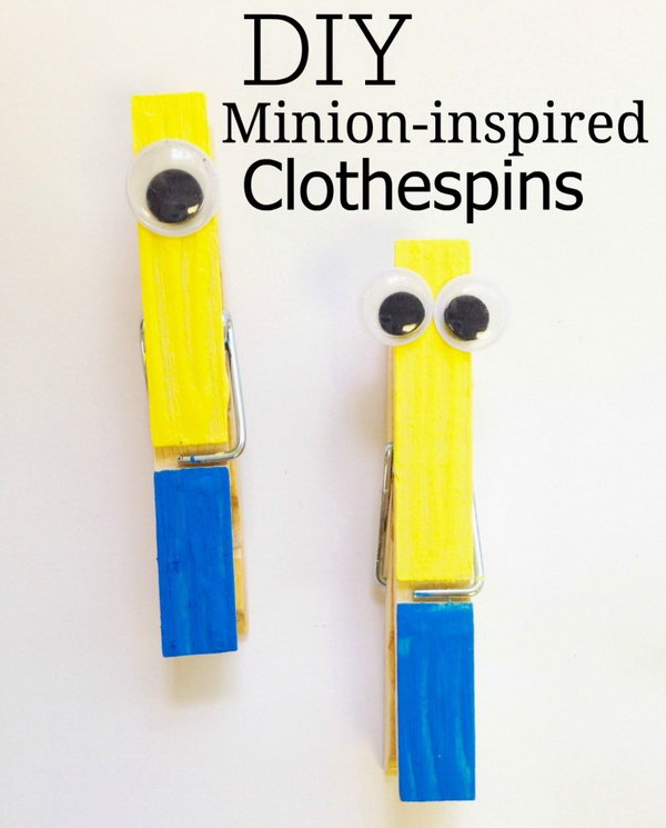 DIY Clothespin Minions. See how 