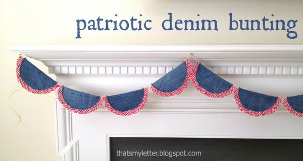 Patriotic Denim Bunting. Get the instructions 