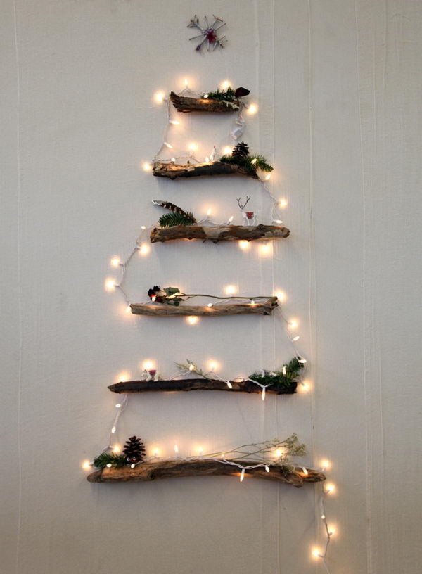 DIY Twig Christmas Tree. See the steps 