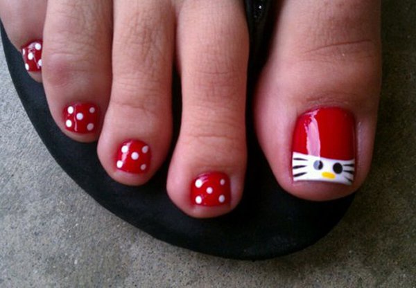 Hello Kitty Toe Nail Designs. 
