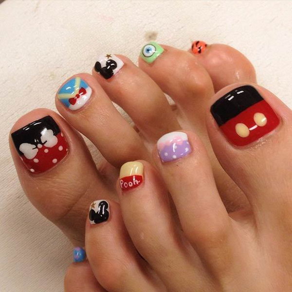 Disney Inspired Toe Nails. 