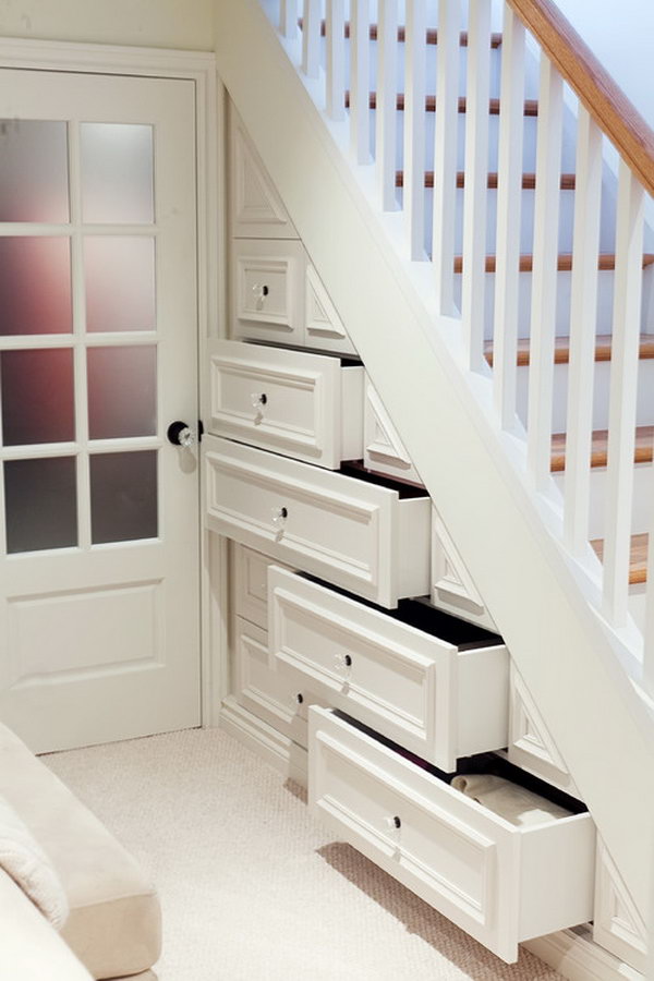 Great Way to Utilize Storage Space in Not Wide Hall Way. 