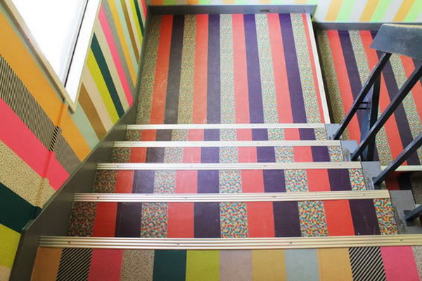 Stair Decoration with Washi Tape. 