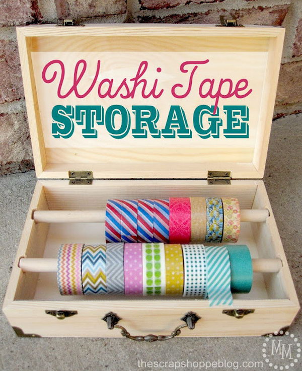 Wood Box Washi Tape Storage. Get the storage 