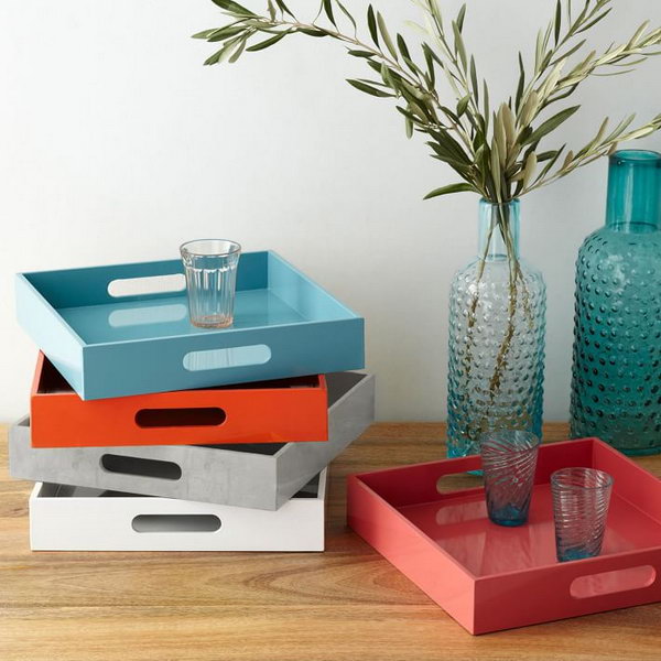 West Elm Knock Off: Lacquer Trays. 