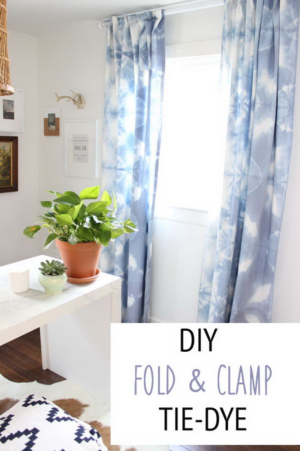 Fold + Clamp Tie Dye Curtains. Get the tutorial 