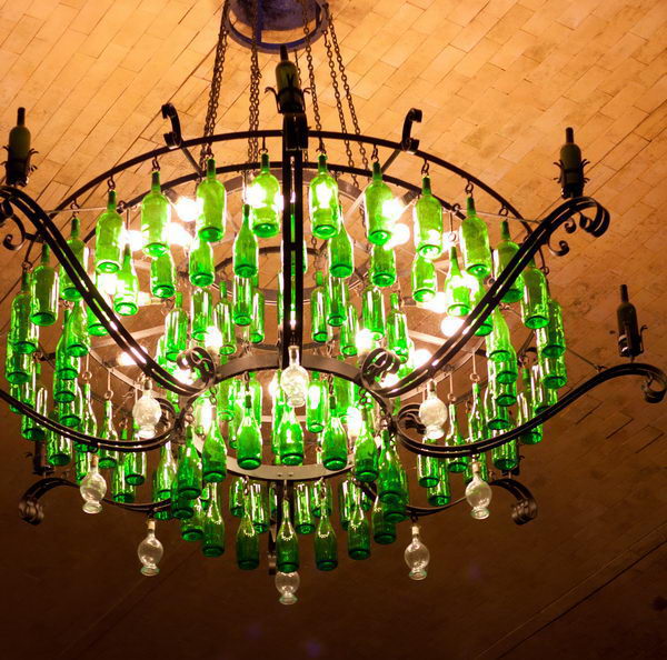17 wine bottle chandelier ideas 