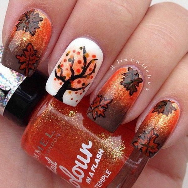 Fall Leavers and Tree Nail Design. 