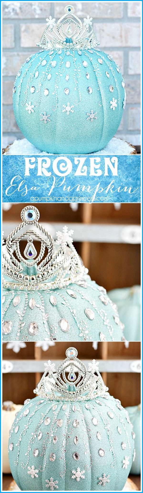 DIY No Carving Frozen Elsa Pumpkin. Oh, my word! This frozen Elsa pumpkin is seriously adorable! And it's much more easy to decorate than you may think. 