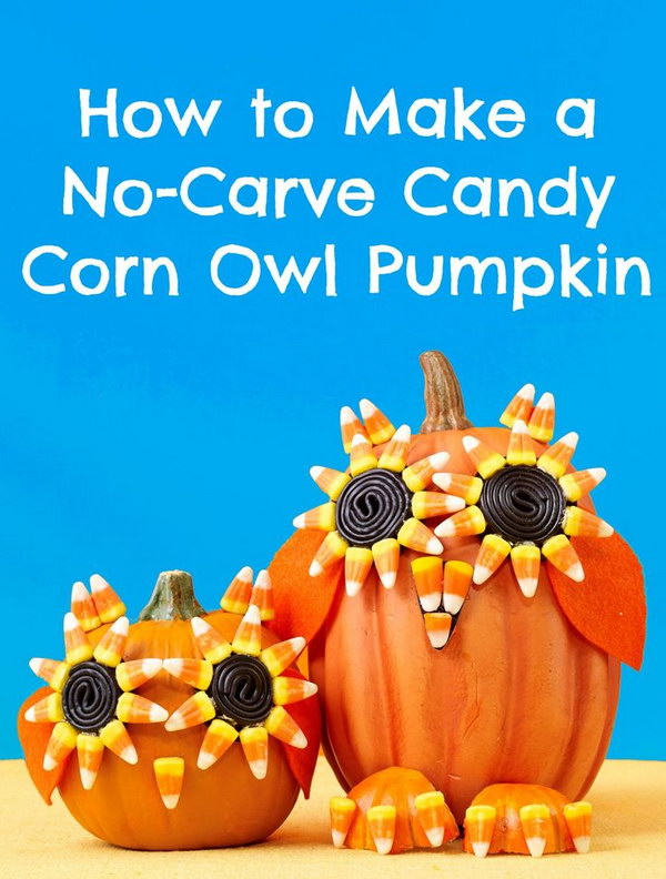 Halloween Candy Corn Owl Pumpkin. 