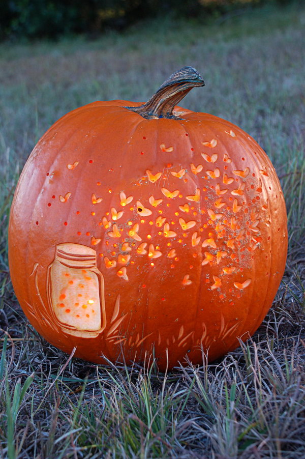 Fireflies Pumpkin Carving Ideas. 