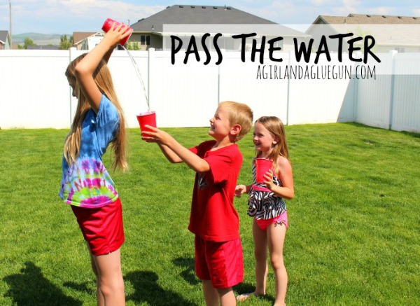Pass The Water Game. This Pass The Water Game is so easy and clever! All you need for this one is cups and water. Such a fun way to cool down on a hot day. 
