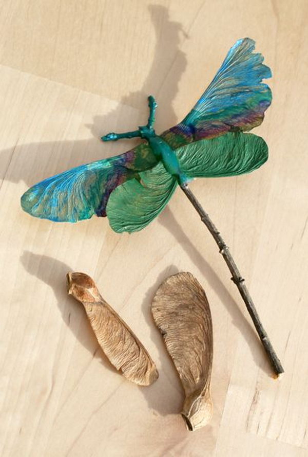 Dragonfly Made out of Maple Seeds and Twigs. It's like a real life Dragonfly! 