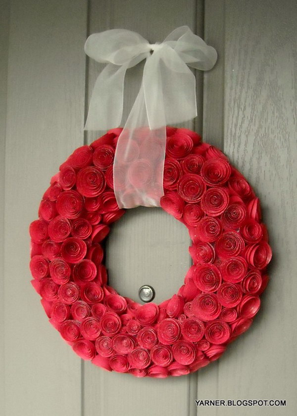 Paper Rose Wreath Tutorial 