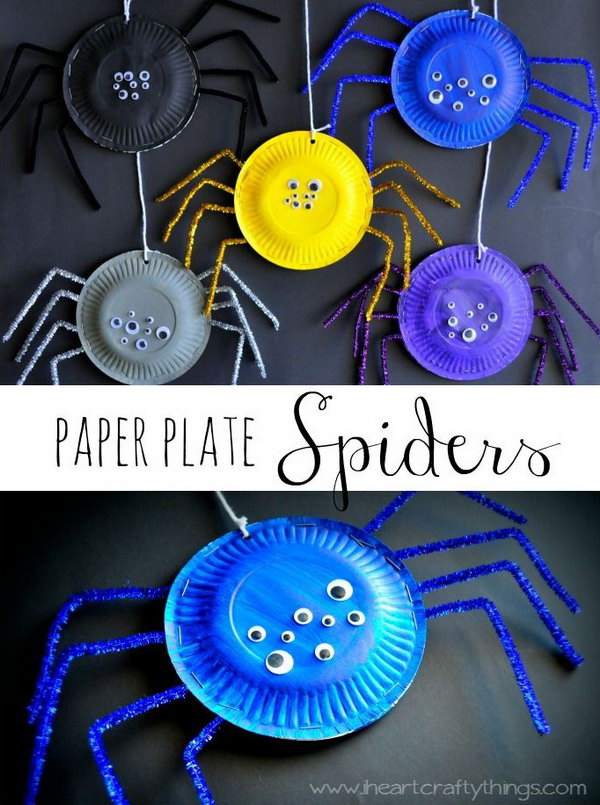 Super Fun Paper Plate Spider Craft . 