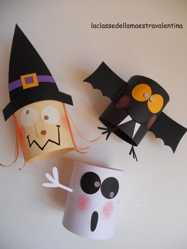Toilet Paper Roll Bats and Witch. 