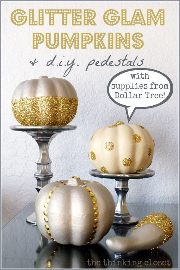 DIY Glitter Glam Pumpkins 