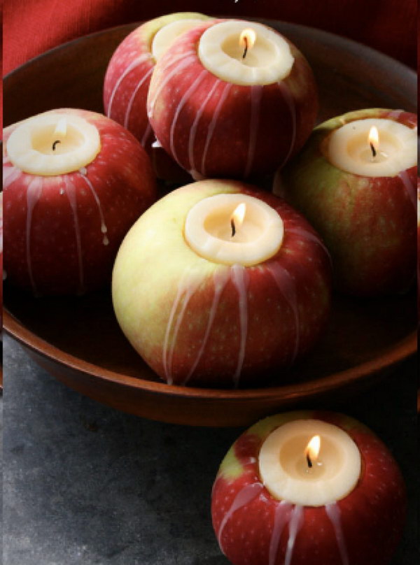 DIY Apple Candles 
