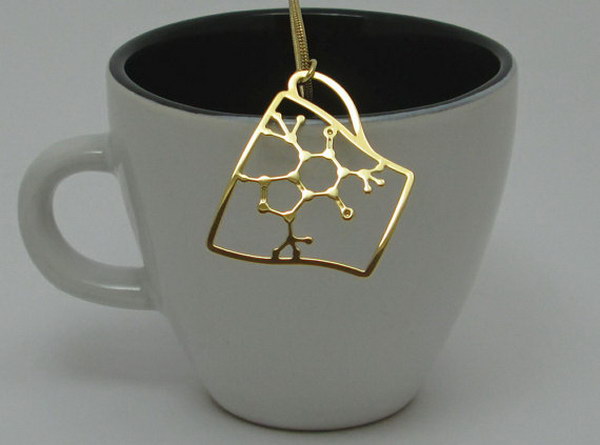 Caffeine Molecule in a Coffee Cup Necklace. This necklace is sure to be a fantastic conversation starter    especially over that hot cup of coffee! 