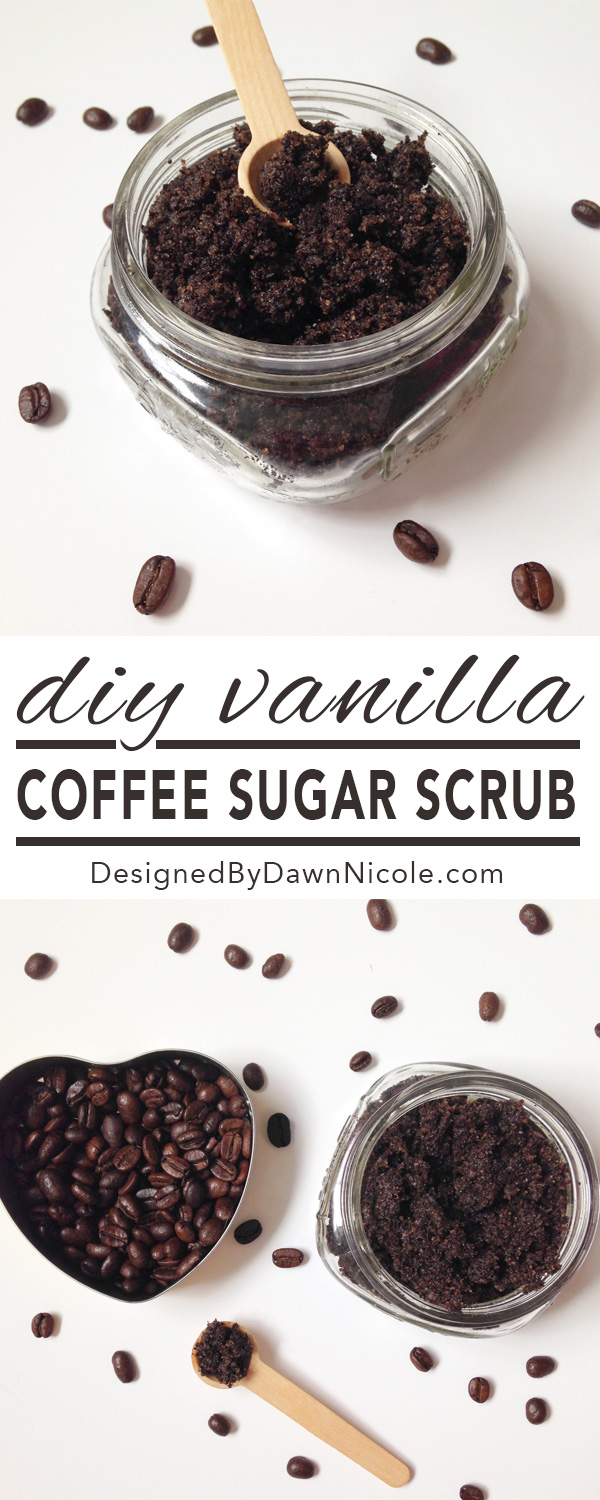 DIY Vanilla Coffee Sugar Scrub. This is a delicious smelling body scrub that would make an awesome handmade gift for any coffee lovers. 