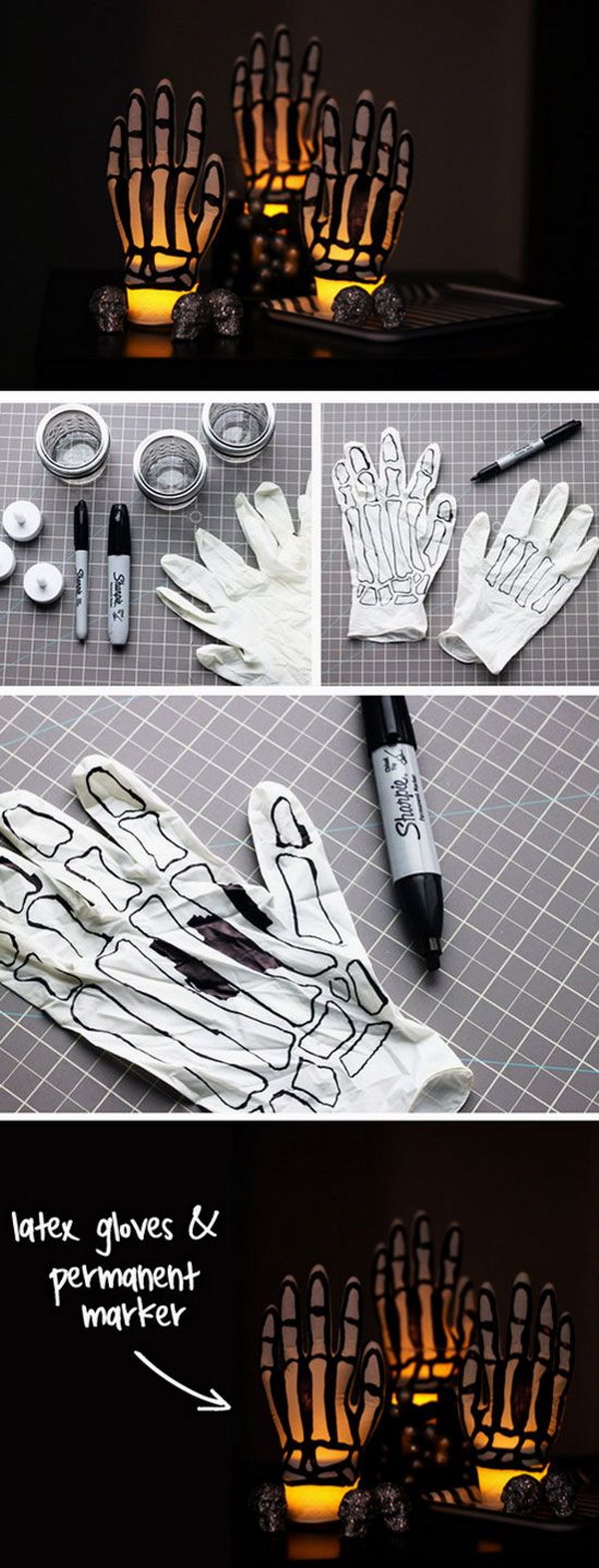 DIY Glowing Skeleton Hands 