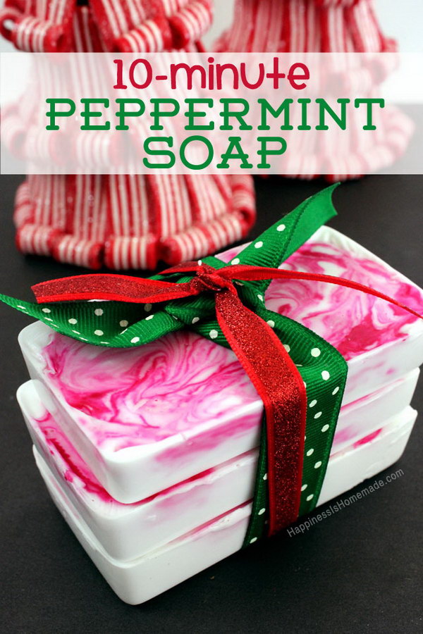 DIY Holiday Gift Idea: Peppermint Soap. 