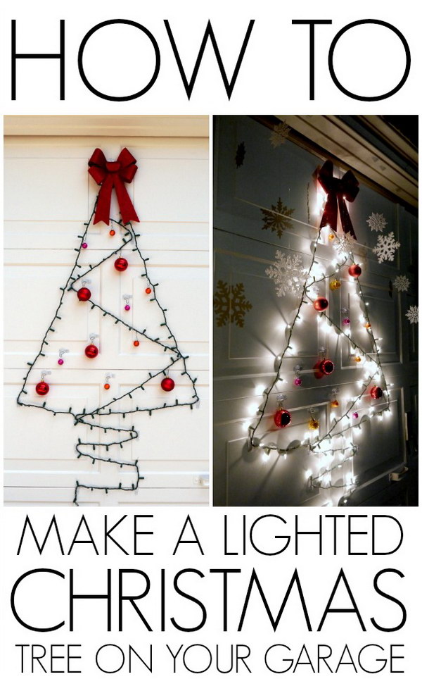 DIY Lighted Christmas Door Decoration 