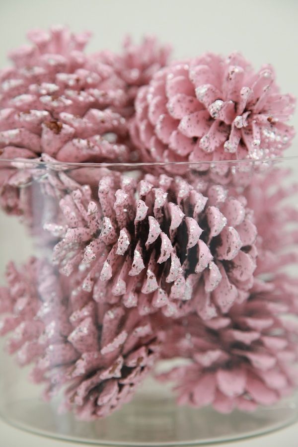 Glitter Pink Pinecones 