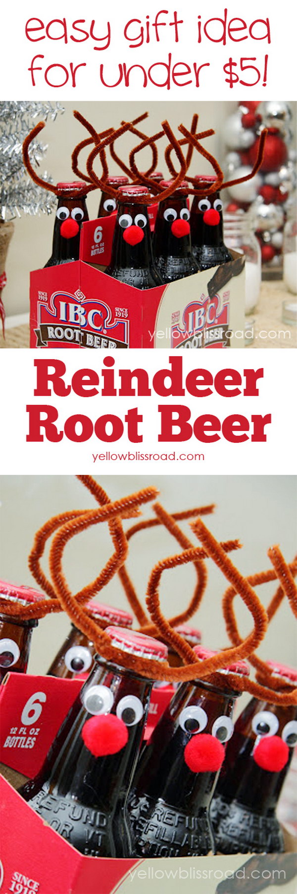 Root Beer Reindeer Handmade Christmas Gift. 