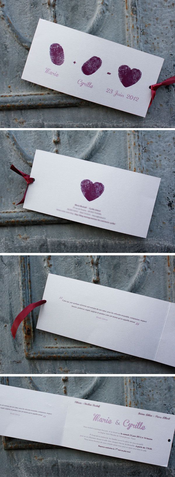 Finger Print Heart Save the Date Card 