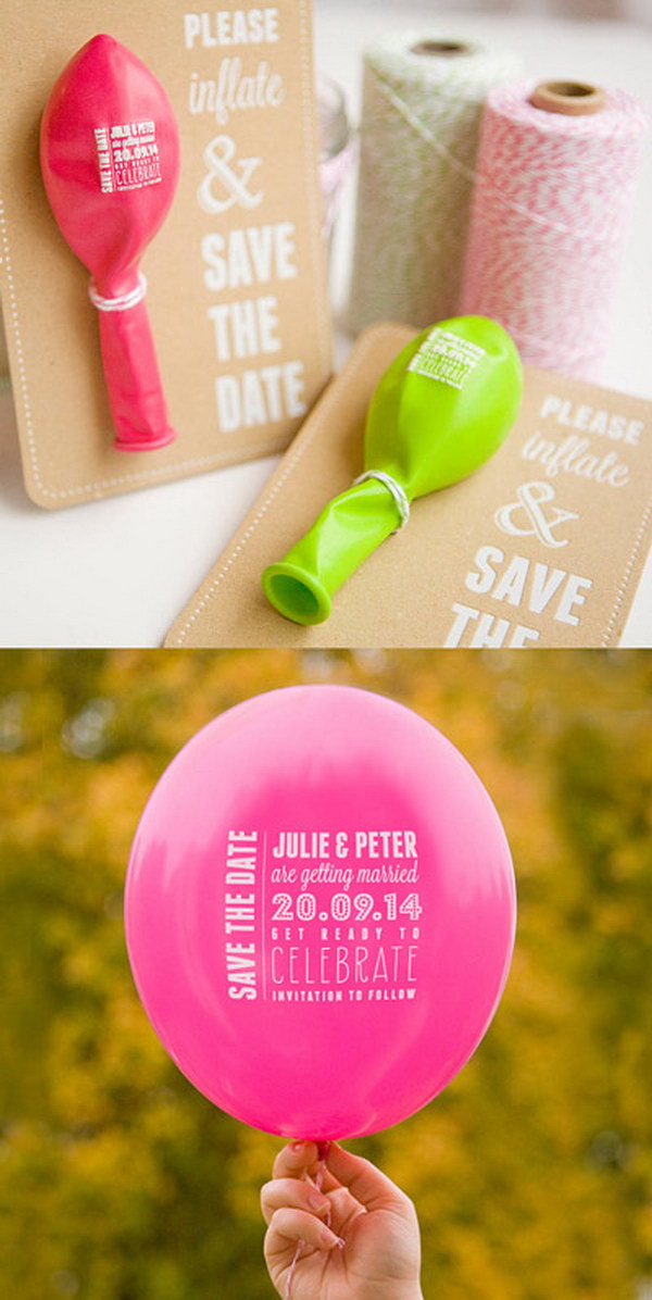 A Balloon Save the Date and Sticker 