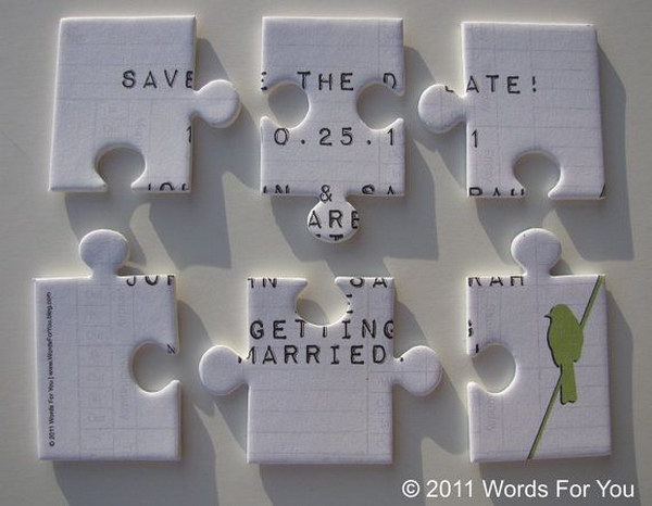 Foam Save the Date Puzzle Message Card 
