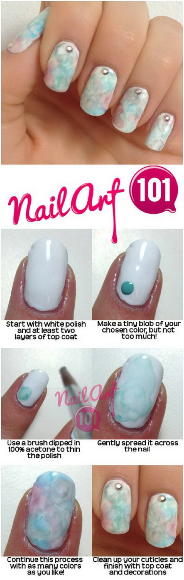 Create the Watercolor Effect on Your Nails. 