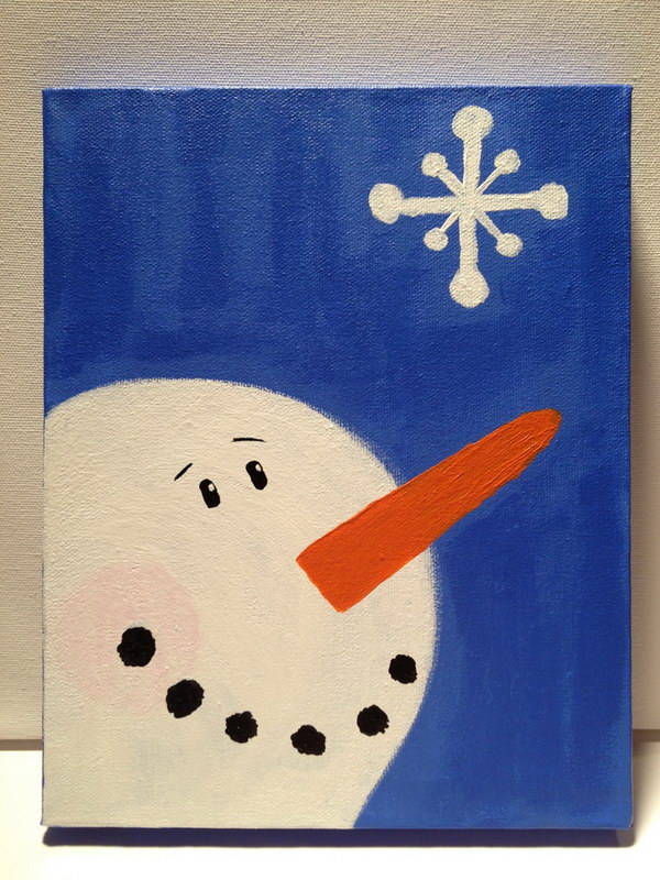 Snowman Painting on Canvas 