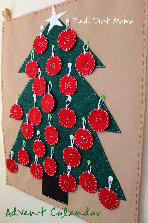 Felt Tree and Ornament Calendar. 