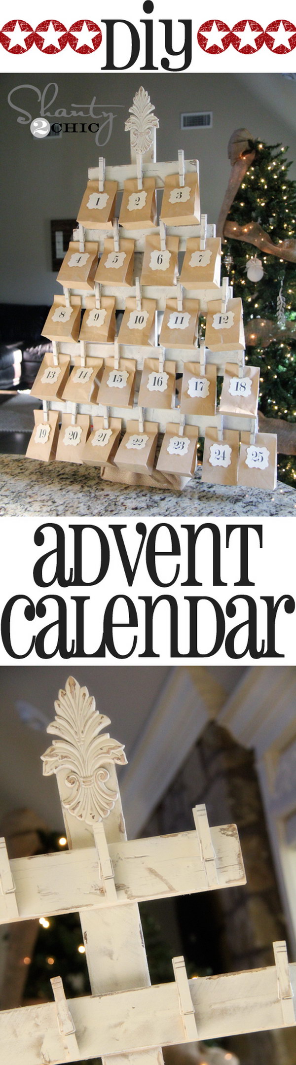 Wood Advent Calendar with FREE Printables. 