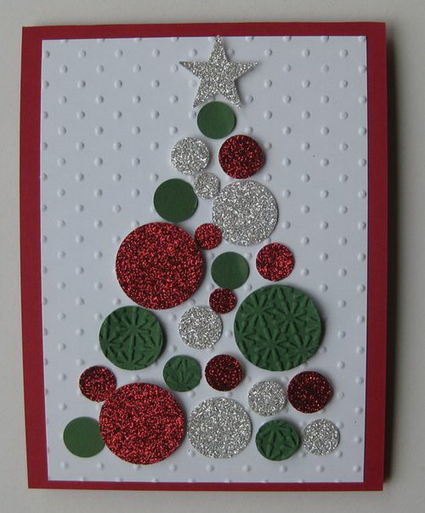 Glitter Christmas Tree DIY Card. 