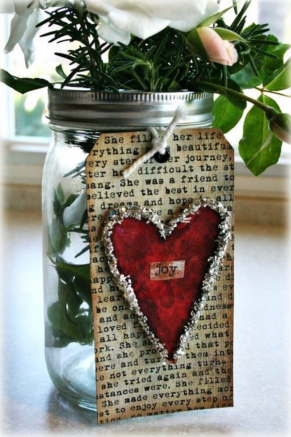 Shabby Chic Valentine Mason Jar 