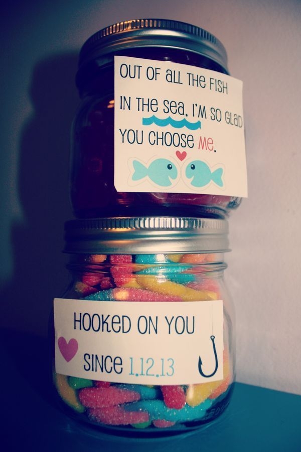 Hooked on You Candy Jars Boyfriend Gift 