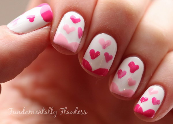 Simple Valentine's Day Heart Nail Design 