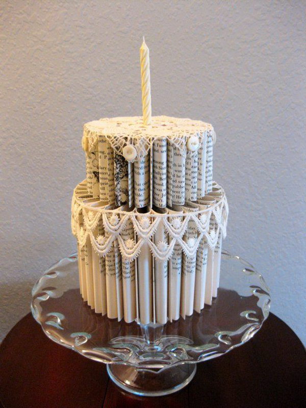 Folded Book Pages Cake 