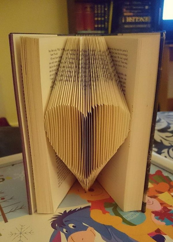 Folded Book  Page Heart Art 